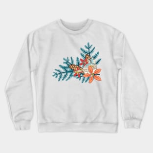 Cute Nesting Bird in Pine Crewneck Sweatshirt